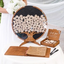 Rustic Wooden Wedding Decor: Personalized Family Tree Guest Book Alternative