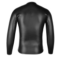 Ven biển 3 mm ngực zip màu đen wetsuits top