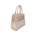 Tote bag in pelle con design scolpito a mano