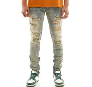 Vintage Denim ripped Hip Hop Washed Distressed Pants