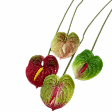 Artificial Anthurium Andreanum Dakota Stem - Faux Single Head Christmas Flower