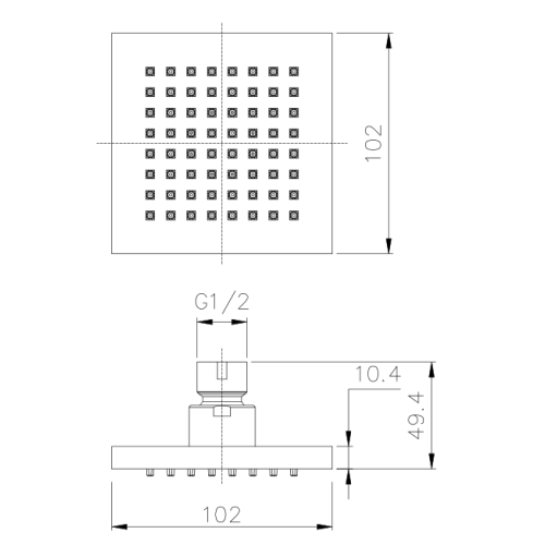 Pommeau De Douche Carré De 4 Pouces