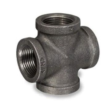 Black Malleable Iron Pipe Threaded Cross