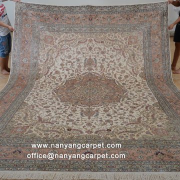 9'x12' Vintage ​Hand Knotted Pure Silk Oriental Carpet