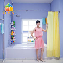 BYN DIY stainless steel retractable shower curtain pole
