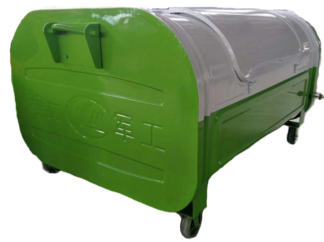 hot style green color big metal dustbin garbage bin waste bin for outside using