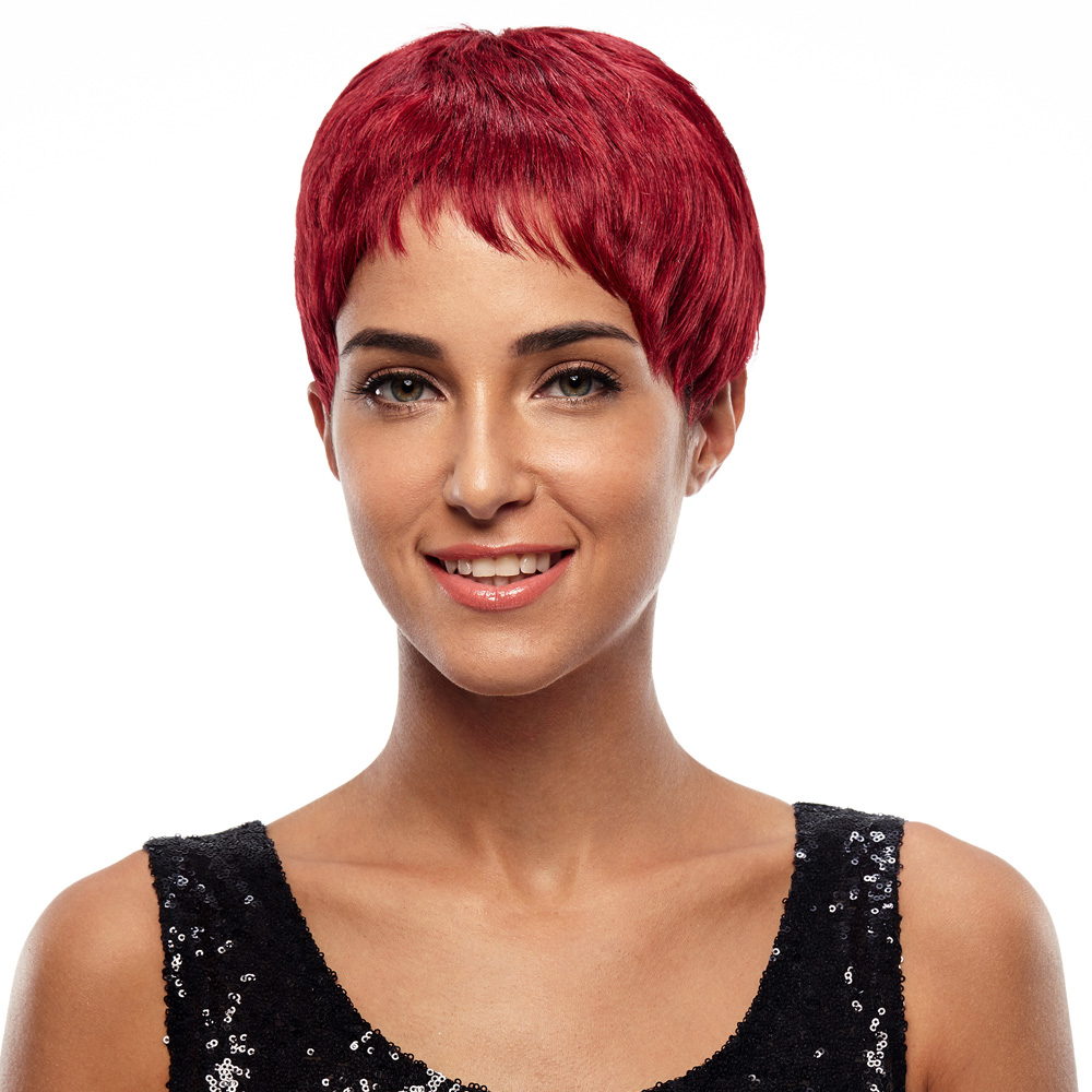 Noble Synthetic Short Wigs High Temperature Fiber 8 Inch Full Machine Made Wigs For Black Women 2 Colors Choice Heat Resistant