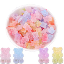 1.1x1.5cm Rainbow Candy Bears Cabochon Glitter Resin Charms for DIY Cell Phone Cases