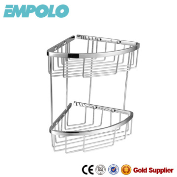 Empolo double tiers shower corner shelf unit, brass corner shelf in shower 600