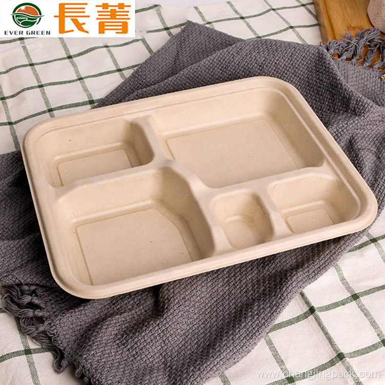 Bagasse Food Disposable Biodegradable Container Food Tray