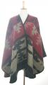 Wanita Poncho Jacquard akrilik dengan motif pohon