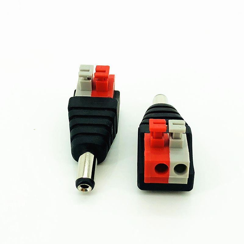 Konektor Daya Kamera Terbaik Adaptor DC Laki-laki 2.1 * 5.5mm, Kabel dan Konektor dengan Blok Terminal "Press-Fit" (PC108)