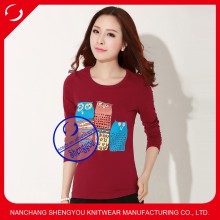 Custom plain red tee shirts for ladies wholesale china