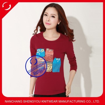 Custom plain red tee shirts for ladies wholesale china