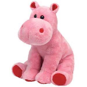 red hippo plush toy, plush hippo toy, soft toy hippo