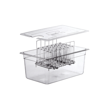 Stainless Steel Sous Vide Rack with Plastic Container for Slow Cooker and Sous Vide