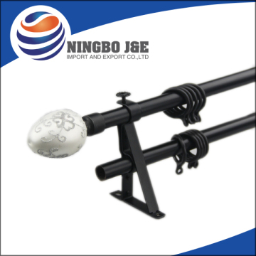 Black Color Double Adjustable Curtain Rods