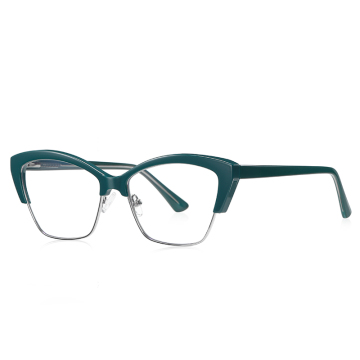 Cat Eye Half Frame TR Glasses