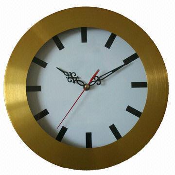 12-inch Gold Metal Wall Clock, Silent, without Tick-tock Sound, Suitable for Home Decoration