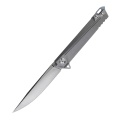 Coltello tascabile da caccia con manico in titanio S35VN con clip