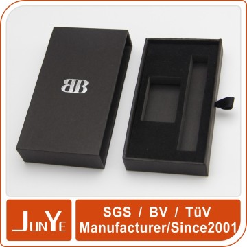 recyclable black cardboard hot stamping drawer packaging gift boxes