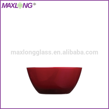 Maxlong Hand Blown Glass Red Color Salad Bowl