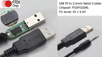FTDI TTL RS 232  PL2303 USB To DC 3.5 Jack  Cable For Series  UART Interface Hardware Software