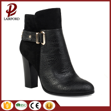 rubber heel red PU short half boots