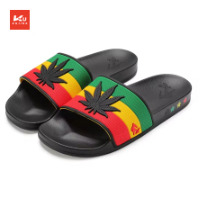 Custom Unisex Black Slippers with Rubber Sole