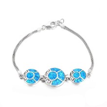 925 Sterling Silver Summer Pendant Lobster Clasp Ladies Bracelets For Friendship