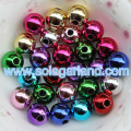 8-20MM Acrylic Round Shiny Metallic Finised Beads Spacer Chunky Bubblegum Beads