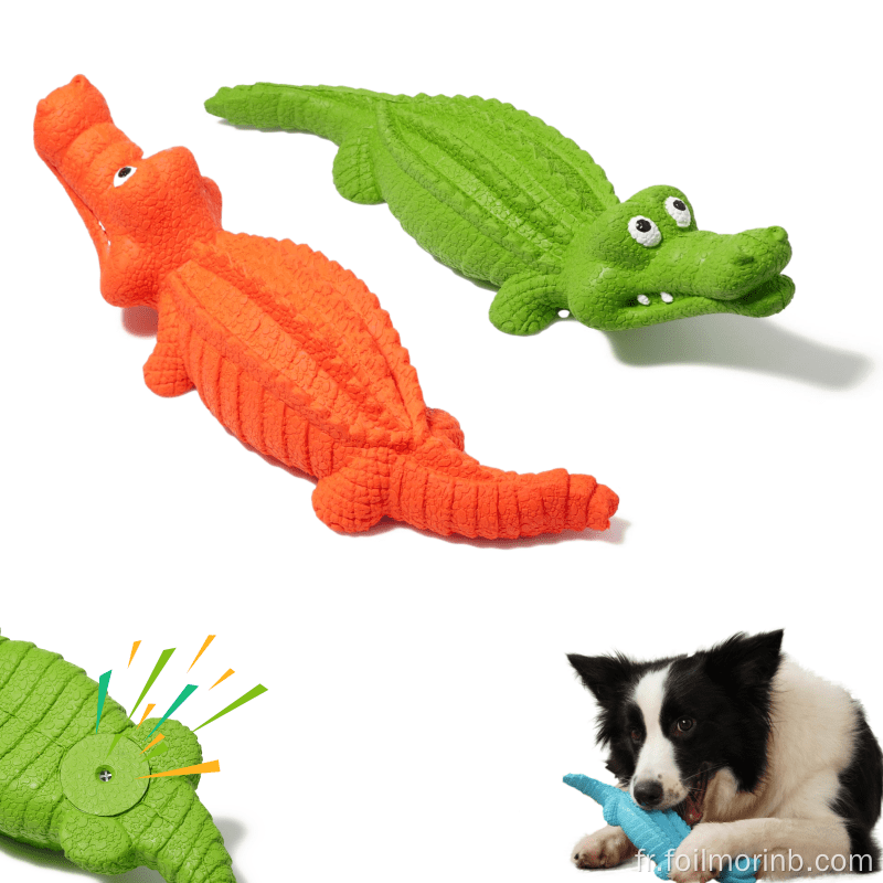 Jouets pour animaux de compagnie Crocodile en caoutchouc indestructible Jouets à mâcher pour chien