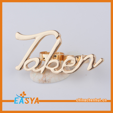 New 18k Gold Taken Letter Message Ring Designs Jewelry