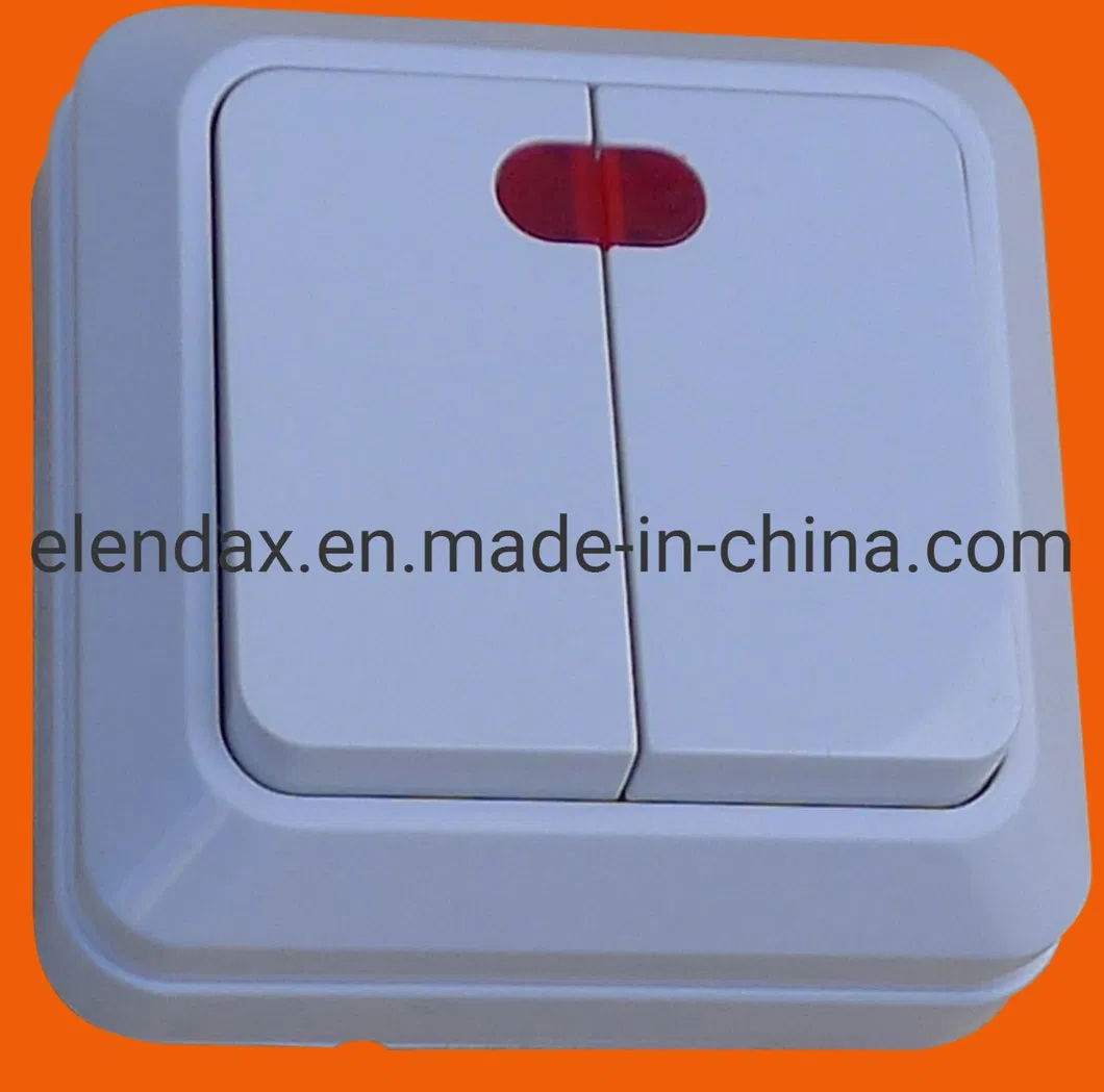 Настенные выключатели европейского стандарта, две группы, односторонние