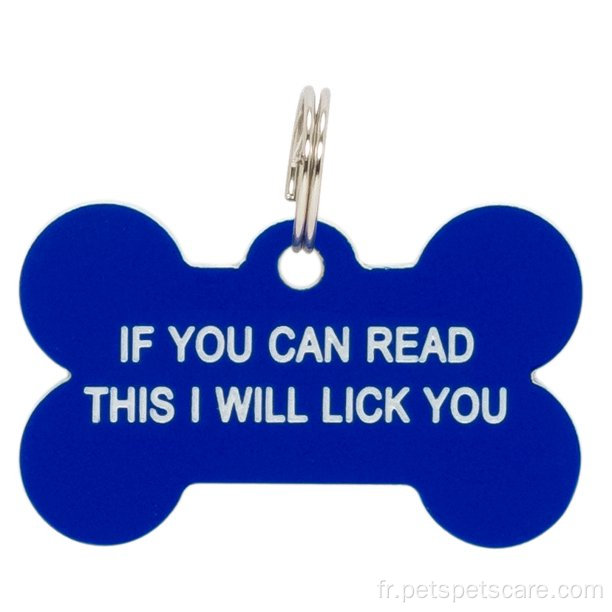 Tag étiquette de chien acrylique bleu royal-Small
