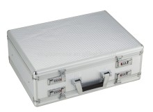 Foshan China double layer Silver aluminum briefcase hard Suitcase XB-BF003