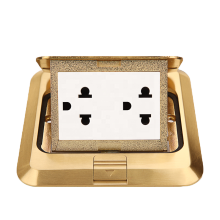 Brass Double Two Gang US Pop Up Floor Box Socket Cover - High Quality