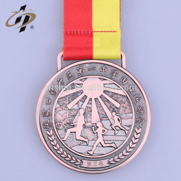 Free sample casting gold silver bronze sports marathon custom running medals trophies