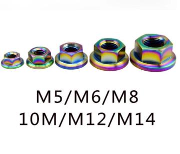 Customized colored flang titanium nuts