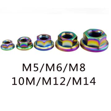 Customized colored flang titanium nuts