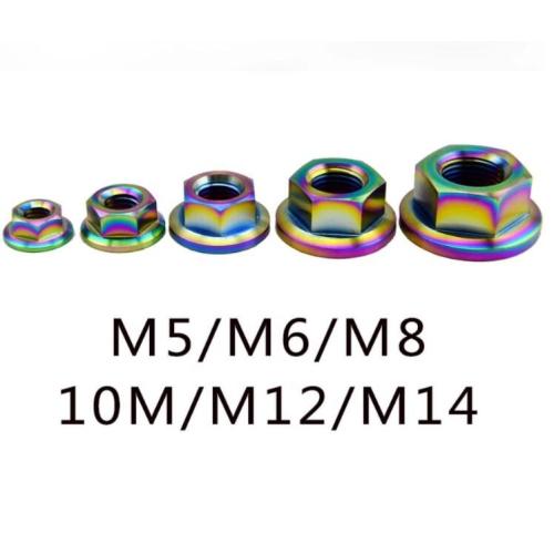 Customized colored flang titanium nuts