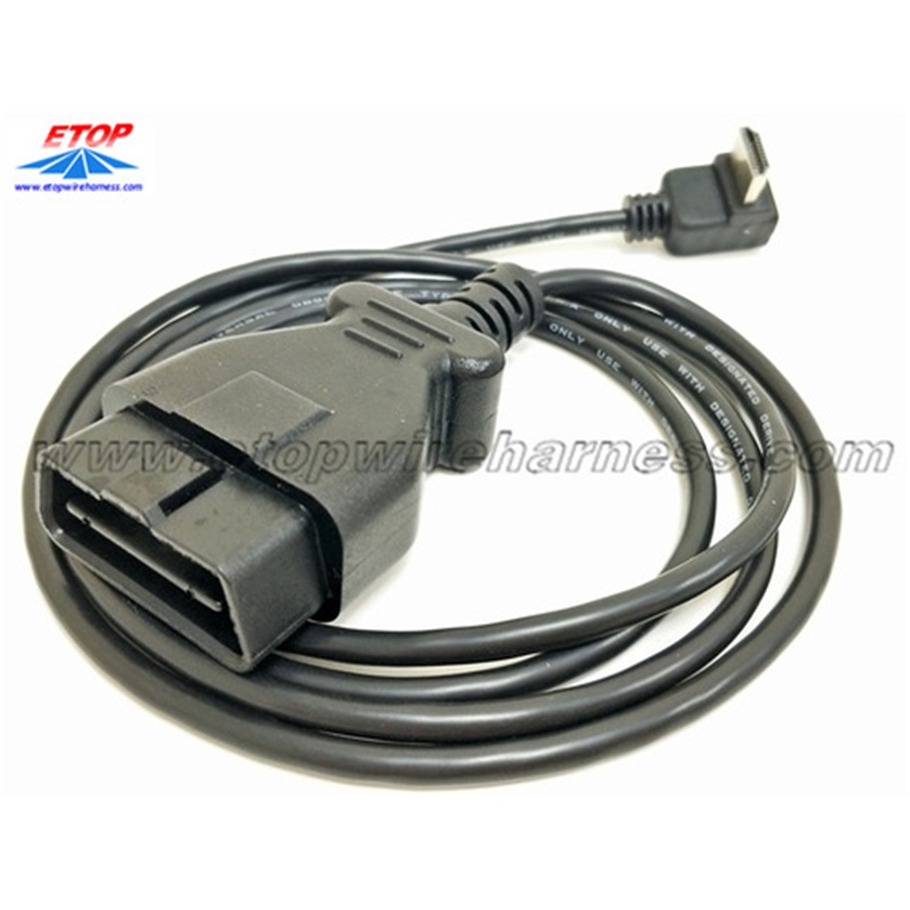 HDMI الزاوية اليمنى إلى J1962 OBD2 كابل للبيع