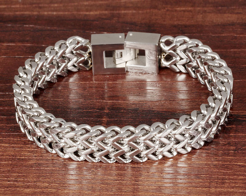 mens stainless steel chain bracelet