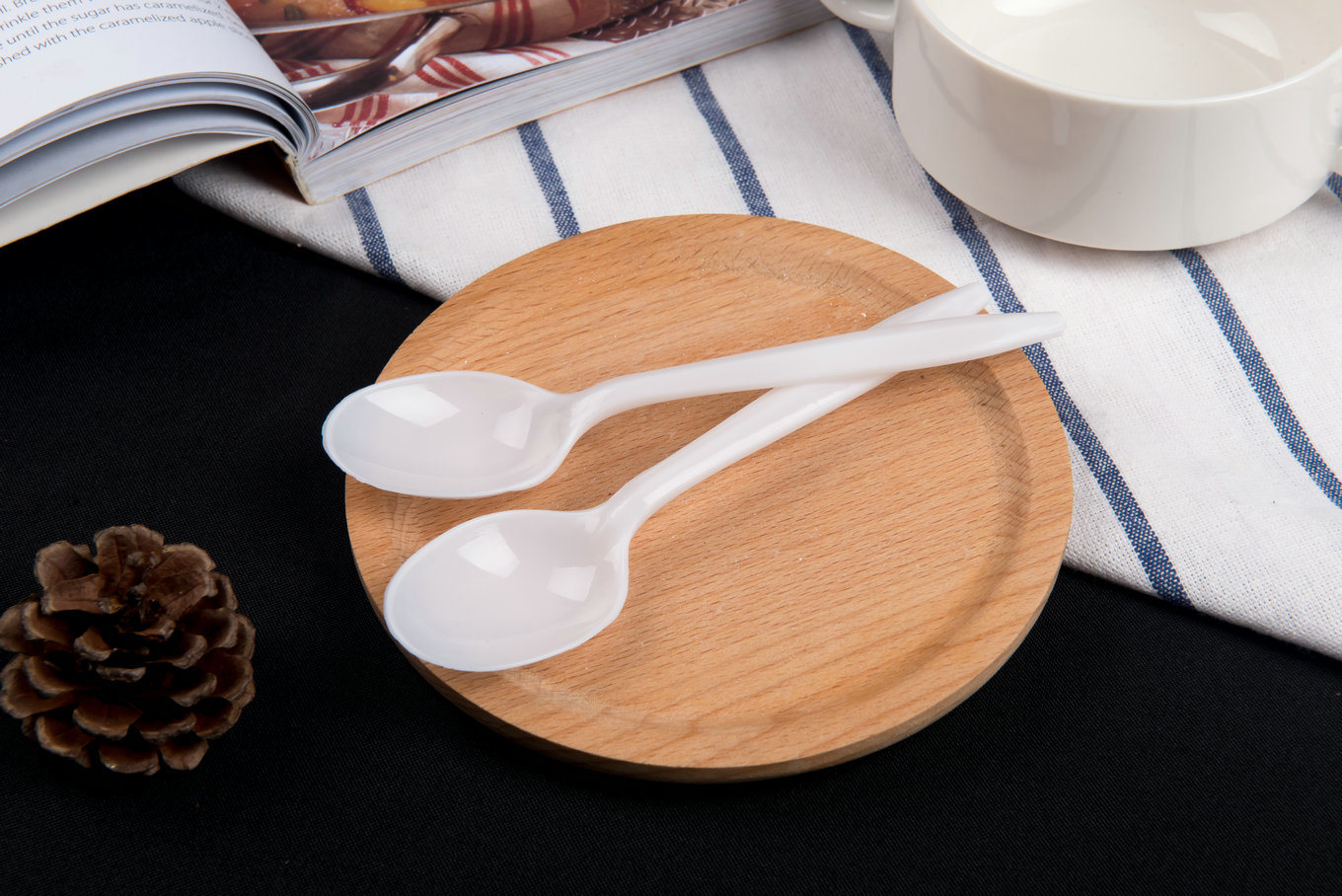PP Ice Cream Cup Wrapped Fork Plastic Spoon Disposable Cutlery