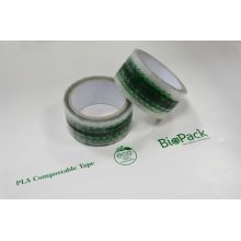 Buena venta caliente impresa LOGOTIPO personalizado que imprime cintas de embalaje de PLA 100% compostables con personalizado Venta caliente LOGOTIPO personalizado que imprime cintas de embalaje de PLA 100% compostables con encargo