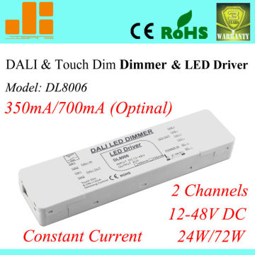 New2013 2 Channels DALI LED Driver, 12V DALI Dimmer, dali driver 350mA 700mA Optional Constant Current DL8006