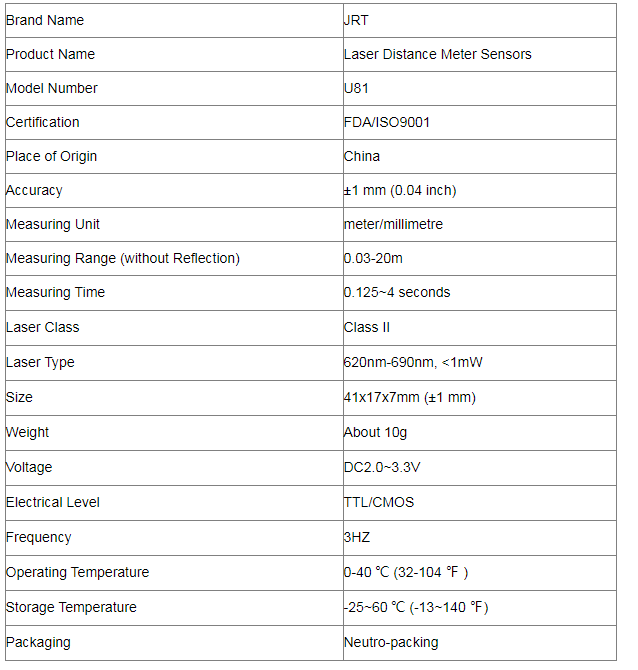 laser distance sensor U81