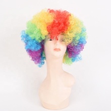 Rainbow Clown Curly Afro Wig - Colorful Wig for Kids and Adults