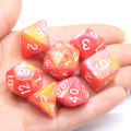 7 pz / set Dicromatico D4 D6 D8 D10 D12 D20 Poliedrico Dadi Numeri Quadranti Desktop Multi Lati Dadi Per Gioco Da Tavolo