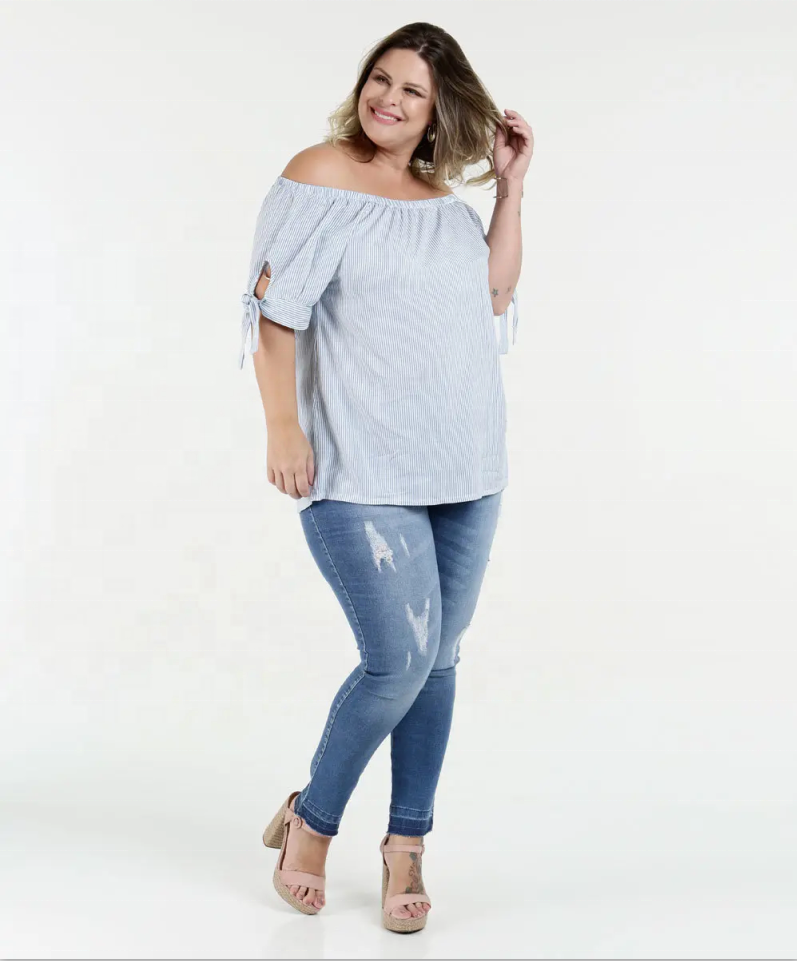 Benutzerdefinierte Frauen Plus Size Off Shoulder Mode Bluse